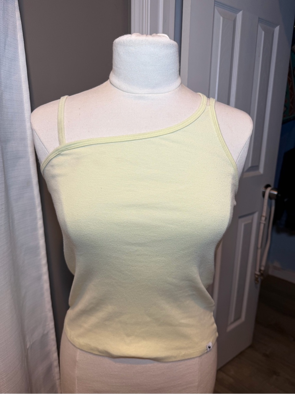 abercrombie kids Pale Yellow One-Shoulder Tank Top